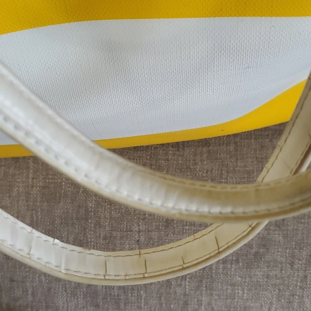 Coach sunburst yellow white stripe shoulder bag - Picture 9 of 16